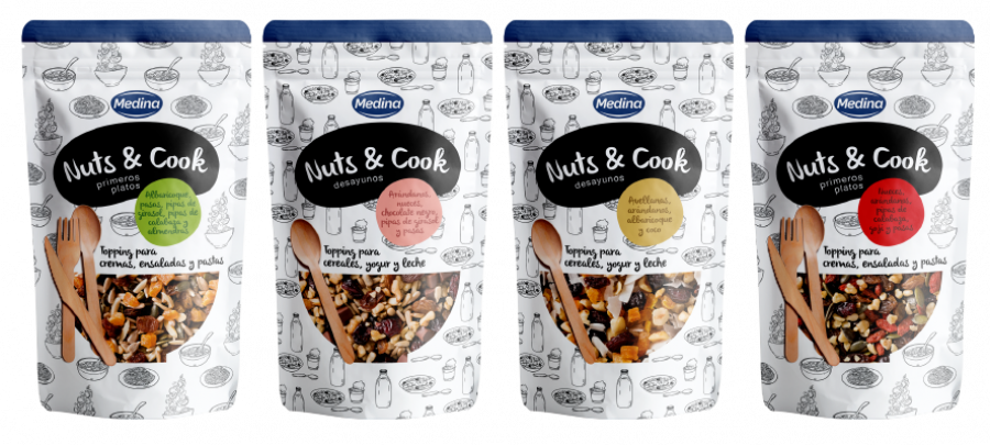 Aperitivos Medina lanza Nuts & Cook con el objetivo de facilitar la incorporación de ingredientes saludables a cualquier tipo de receta.