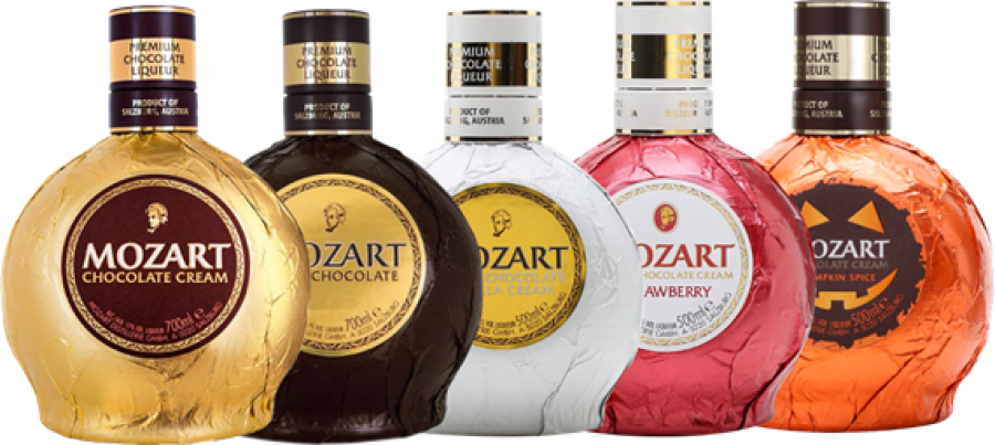 La crema de chocolate Mozart se encuentra dentro de una gama de cinco licores.