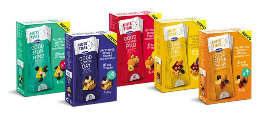 Good Morning, con mango; Good Working Day, con piña; Good Studying Day, con chocolate negro; Good Training Pro, con plátano y Good Sofa Pause, con blueberry, son las cinco propuestas de Medina para 