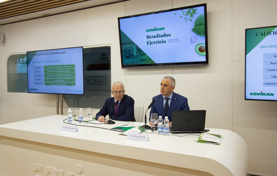 Antonio Robles y Rafael Cortés, presidente y consejero delegado, y director general, respectivamente, de Covirán.