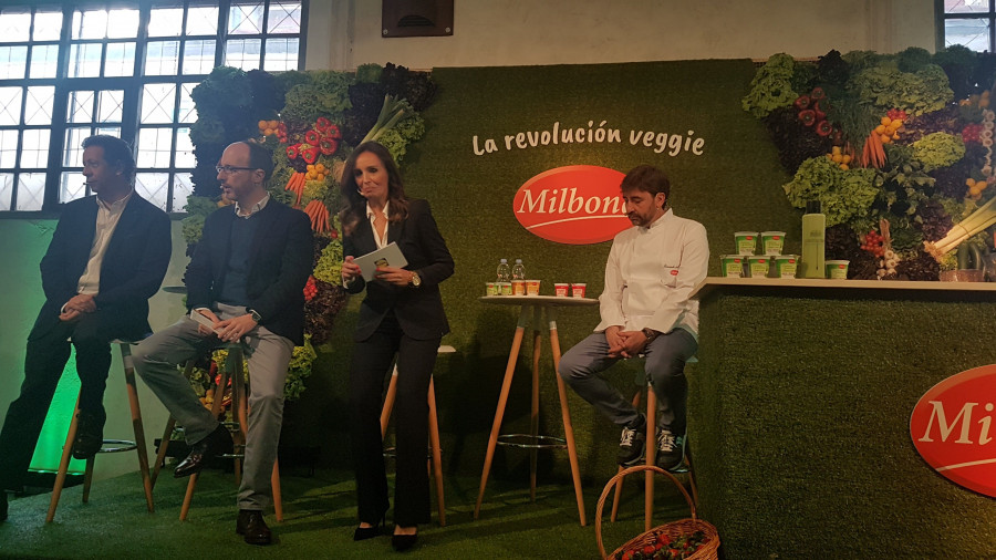 Momento de la  presentación del lanzamiento de la nueva línea de yogures de Lidl bajo su marca propia de productos lácteos Milbona.
