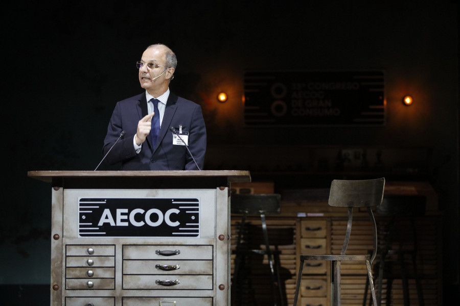 En la imagen, Romeo Lacerda, presidente de Biscuits Category Europe de Mondelez International, en un momento de su intervención en el 33º Congreso Aecoc de Gran Consumo.