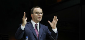 En la imagen, Mark Schneider, CEO de Nestlé, durante su intervención en el 33º Congreso Aecoc de Gran Consumo.