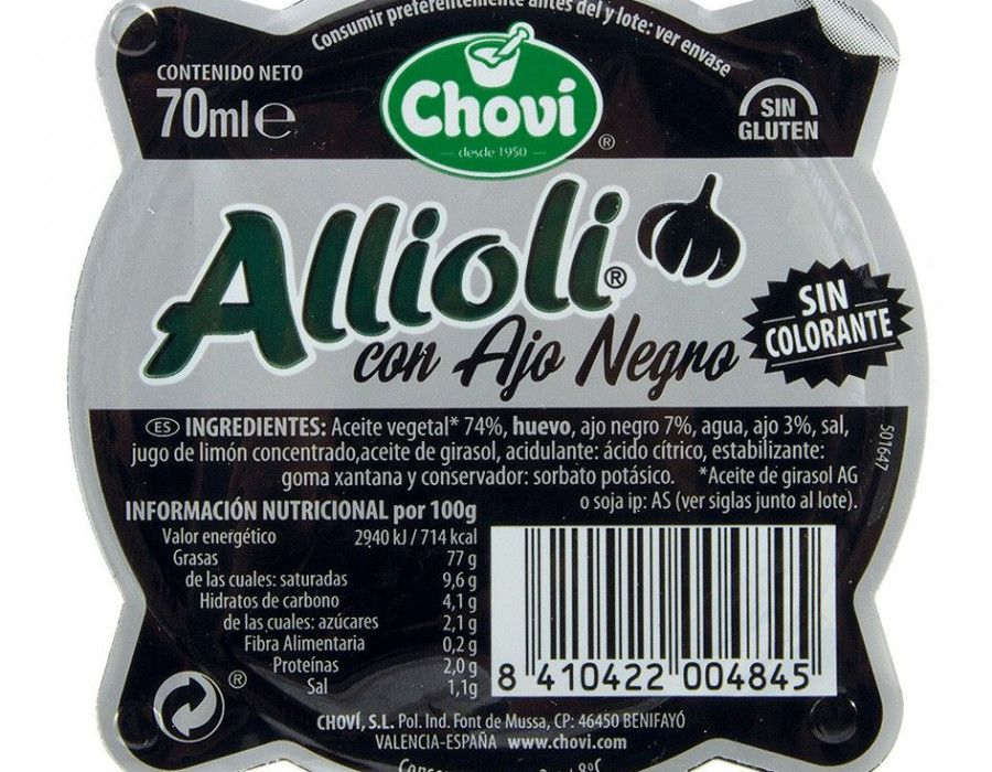 En la categoría Productos Gourmet la empresa Choví ha sido seleccionada con su Allioli al Ajo Negro, por el uso original del ajo negro en la receta.