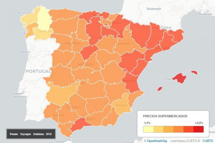 Galicia y Murcia siguen primera y segunda, respectivamente, del ranking de las Comunidades Autónomas más baratas por cuarto año consecutivo.