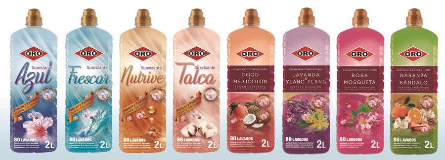 Se dividen en dos familias, la Tradicional (Frescor, Azul, Nutrive y Talco) y  Esencias del Bienestar (Coco&Melocotón, Lavanda&Ylang-Ylang, Rosa Mosqueta y Naranja&Sándalo).