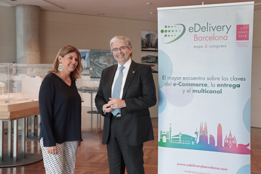 En la imagen, Blanca Sorigué y Jordi Cornet, directora general y presidente de eDelivery Barcelona, respectivamente.