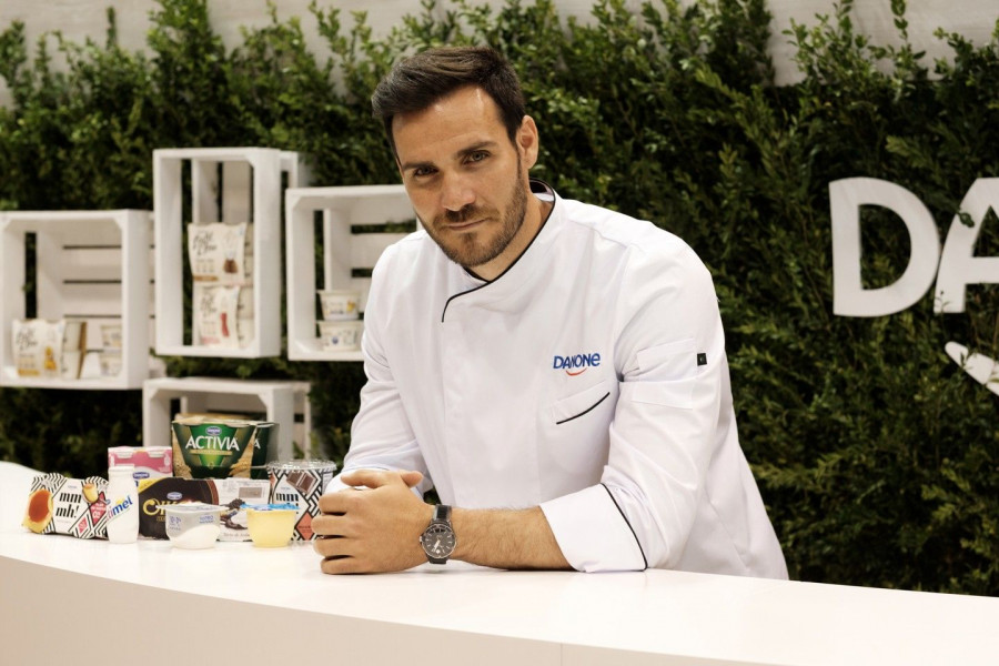 Saúl Craviotto, reconocido experto culinario, ha realizado un showcooking en Alimentaria 2018 con las principales innovaciones de Danone.