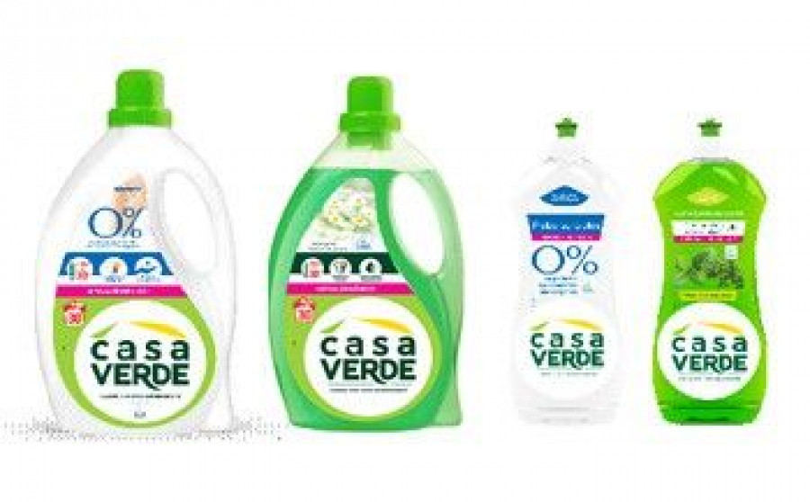 Casa  Verde es una gama de 3 detergentes y 3 lavavajillas con base ecológica.