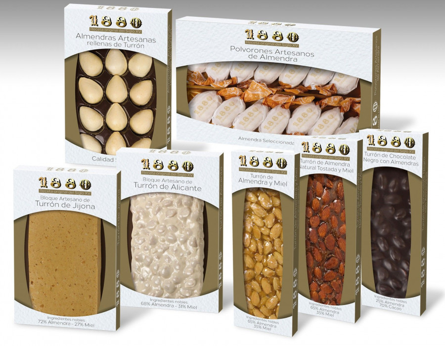Confectionary Holding lanza una nueva línea de productos 1880 en los que recupera la receta original del turrón del siglo XV y que están elaborados solo con ingredientes nobles como la almendra y l