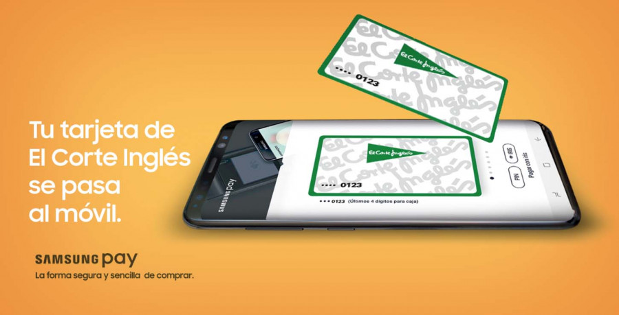 El 84% de las transacciones realizadas con Samsung Pay en los centros de El Corte Inglés han utilizado la tarjeta de compra de los grandes almacenes.