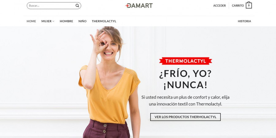 A través su web Damart ofrecerá  acceso a todas sus gamas, con más de 1.000 productos.