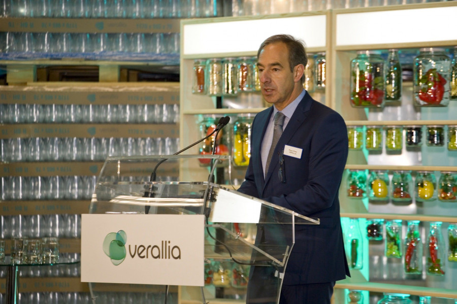 En la imagen, Paulo Pinto, director general de Verallia España y Portugal, durante la inauguración del nuevo horno de la planta de Azuqueca de Henares.