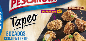 En la imagen, los nuevos Bocados Crujientes de Merluza, que se presentan en un envase de 240 gr de bocados de tres sabores distintos (Mexicano, Teriyaki y Marrakech).