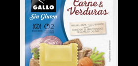 La Pasta Fresca Sin Gluten Gallo se presenta en dos variedades -Ravioli con Carne & verduras y Tortellini con Ricotta & Espinacas-, en bandeja de 250g, a un precio de 4,5€ la unidad.