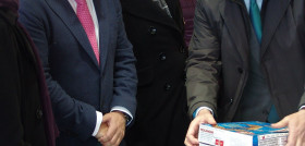 Ignacio González, CEO del Grupo Nueva Pescanova; Victória de Barros, Ministra de Pesca de Angola; Jordi Casals, director ejecutivo de Nueva Pescanova en Angola; y David Troncoso, director corporativ