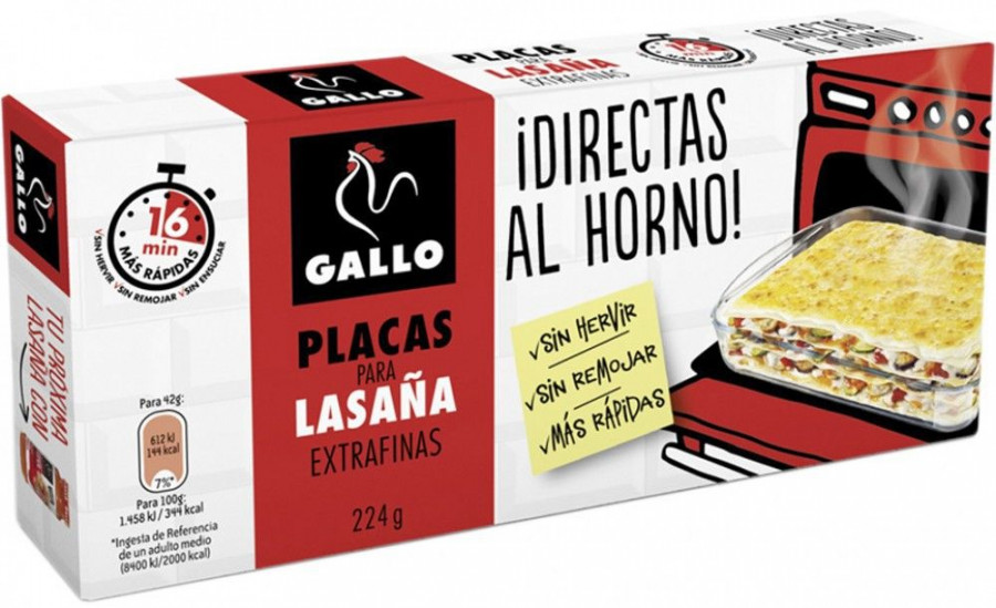 La nueva lasaña se cocina en tan solo 16 minutos de horno y cinco minutos de  gratinado.