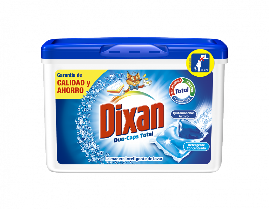 Dixan Total Caps destaca por sus resultados y un perfume duradero.