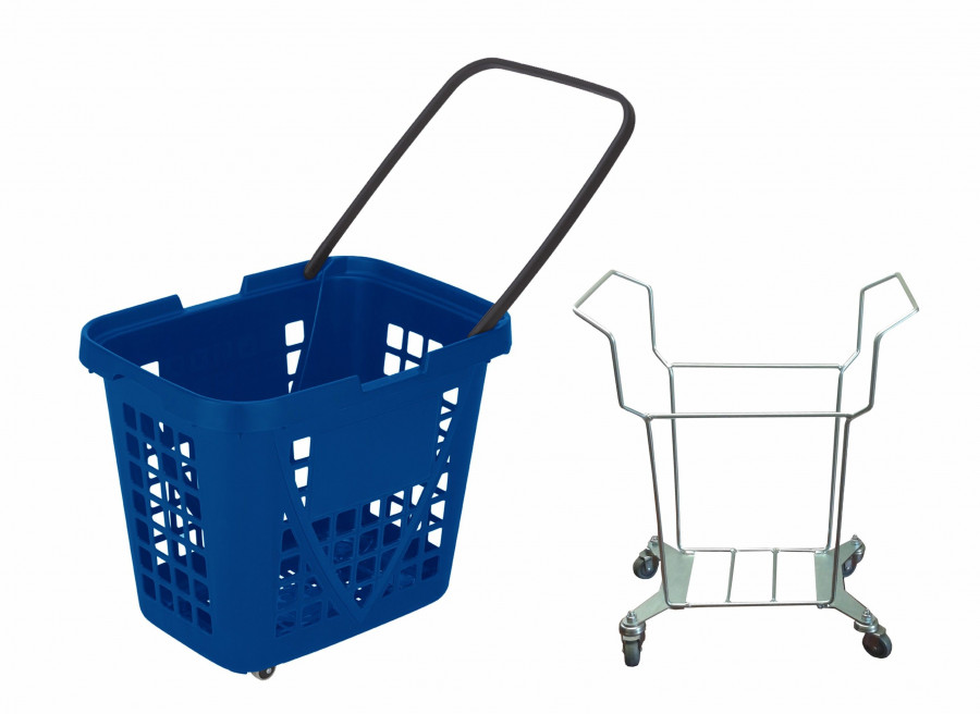 Standy XXL eleva la cesta a la altura del  cliente, evitando así que se tenga que agachar.