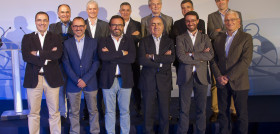 De izqda. a derecha: Francisco Estévez, Manuel Hernández, José Rodríguez, David Troncoso, Ignacio González, Rafael Prieto, Ángel Matamoro, José Fafián (detrás), Raimon Trías, Carlos Sánchez