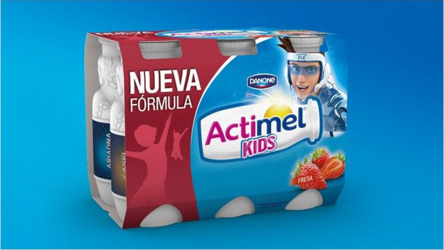 La nueva fórmula de Actimel Kids incluye calcio, L-Casei Danone, vitaminas D y B6.