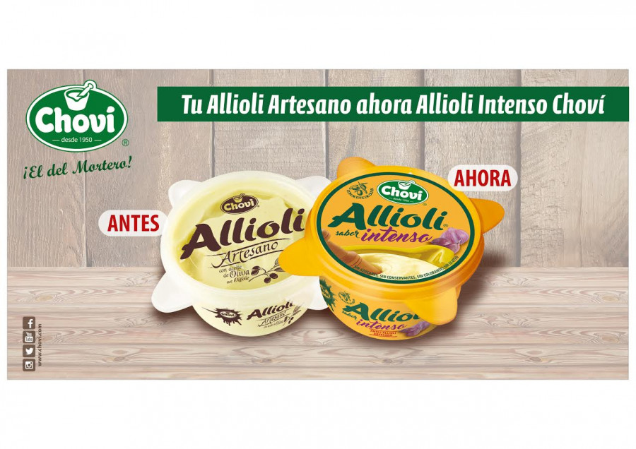 El allioli sabor intenso de Choví también cambia su presentación.