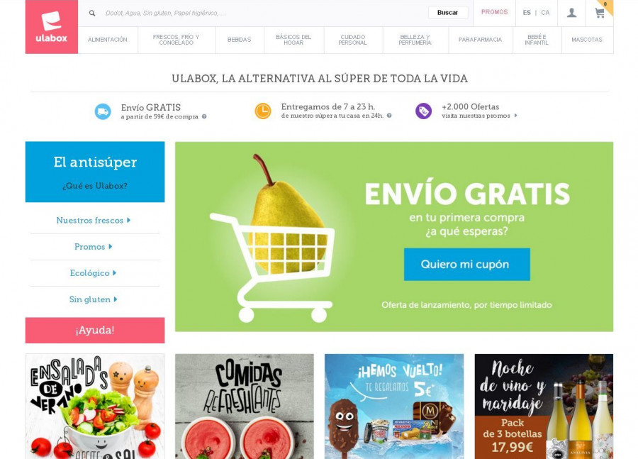 Ulabox sigue su plan de expansión a Madrid, tras los buenos resultados de la venta de productos frescos en el área metropolitana de Barcelona.