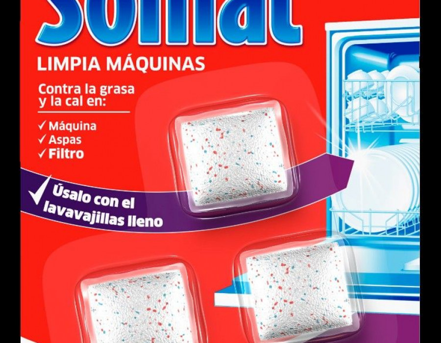 Con la llegada del nuevo Somat Limpia Máquinas, de uso mensual, ya es posible lavar el lavavajillas mientras se lavan los platos.