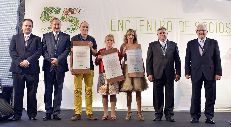 Pedro Lavín, presidente Consejo Territorial centro-norte, Luis Osuna, presidente del Grupo Covirán y consejero delegado-CEO, socios de Covirán; José María Urbano, presidente Consejo Rector; y Ant