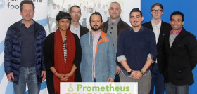 Los CEOs de las 5 start-ups elegidas en la sede de Reimagine Food en Barcelona.
