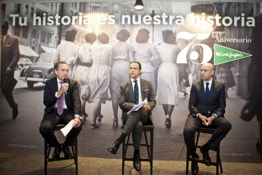 En la foto (de izquierda a derecha): Arsenio de la Vega, director de Tiendas de la Zona Centro, Diego Copado, director de Comunicación y Relaciones Externas, y Javier Aguado, director de Publicidad, 