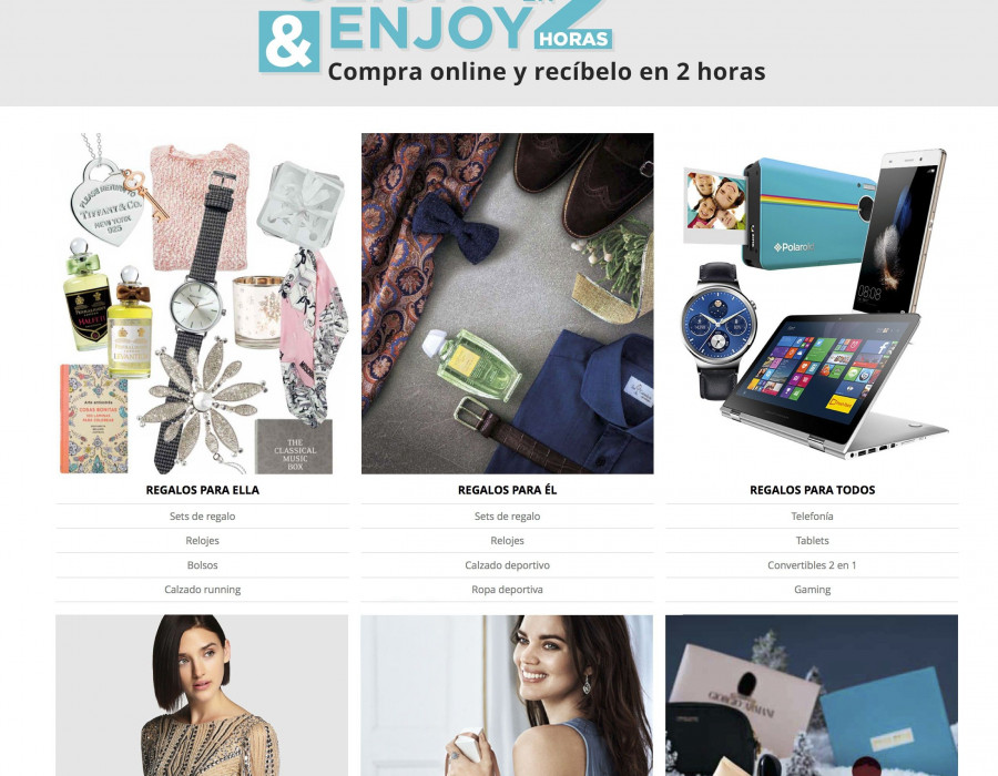 La propia web indica al usuario qué productos podrá recibir en ese plazo de tiempo, en función del lugar de entrega y del stock disponible en ese momento.