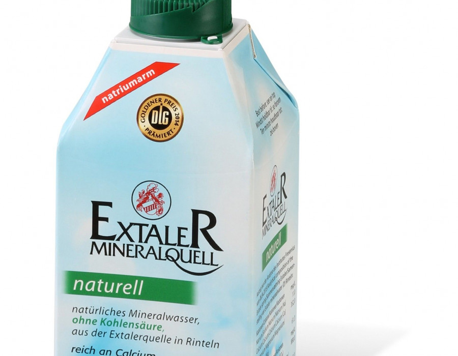 La compañía riha WeserGold Getränke ofrece ahora agua mineral de la marca Extaler en combidome 500 ml.