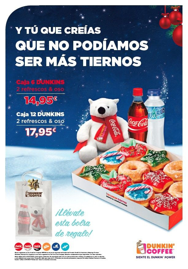 Bajo el claim “Y tú que creías que no podíamos ser más tiernos”, Dunkin’ Coffee ha lanzando 4 nuevas variedades de dunkins con esencia navideña.