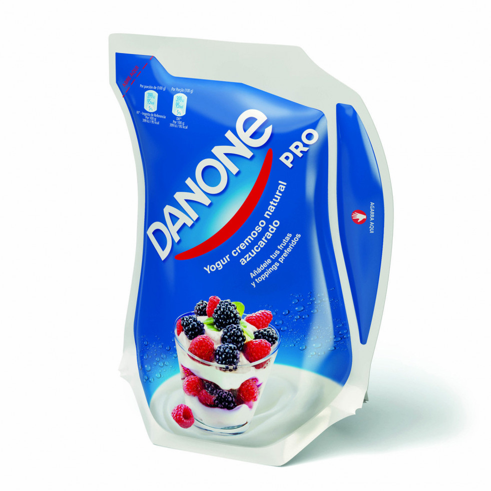 Danone PRO se presenta en un envase flexible tipo doypack, con un gramaje de 960gr.
