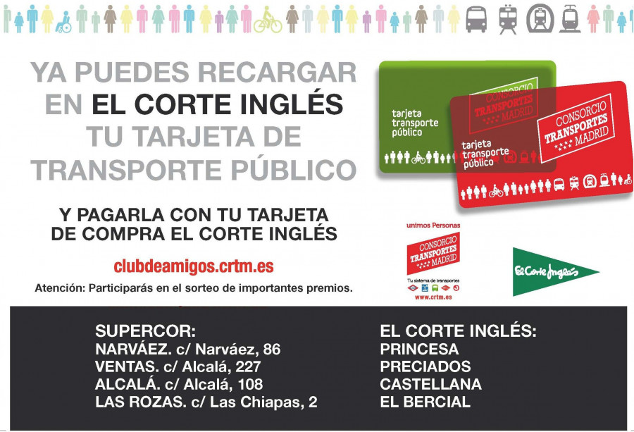 El inicio de la comercialización de estos títulos de transporte en El Corte Inglés irá acompañado de una campaña de regalos y sorteos.