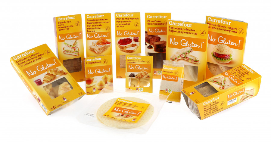 La marca para celíacos de Carrefour ahora se llama 'Carrefour No Gluten!' y cuenta con 13 productos.