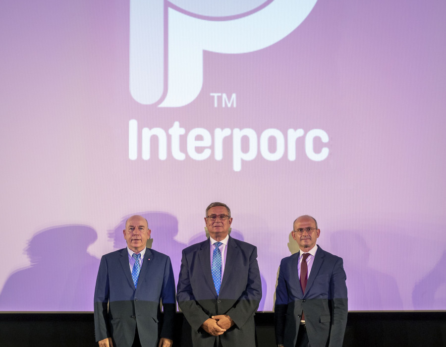 Manuel García, presidente de Interporc, Alberto Herranz, director General de Interporc y  José Miguel Herrero, director general de Industria alimentaria.