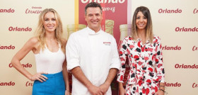 Kira Miró, invitada especial, Iván Sáez, chef y embajador de Orlando y Elisenda Picola, directora de Marketing de Orlando final