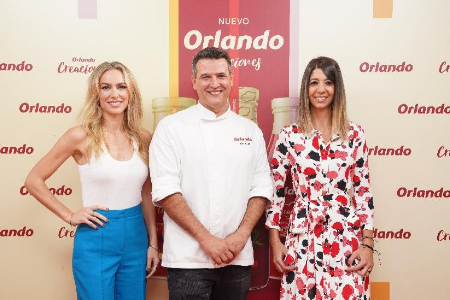 Kira Miró, invitada especial, Iván Sáez, chef y embajador de Orlando y Elisenda Picola, directora de Marketing de Orlando final