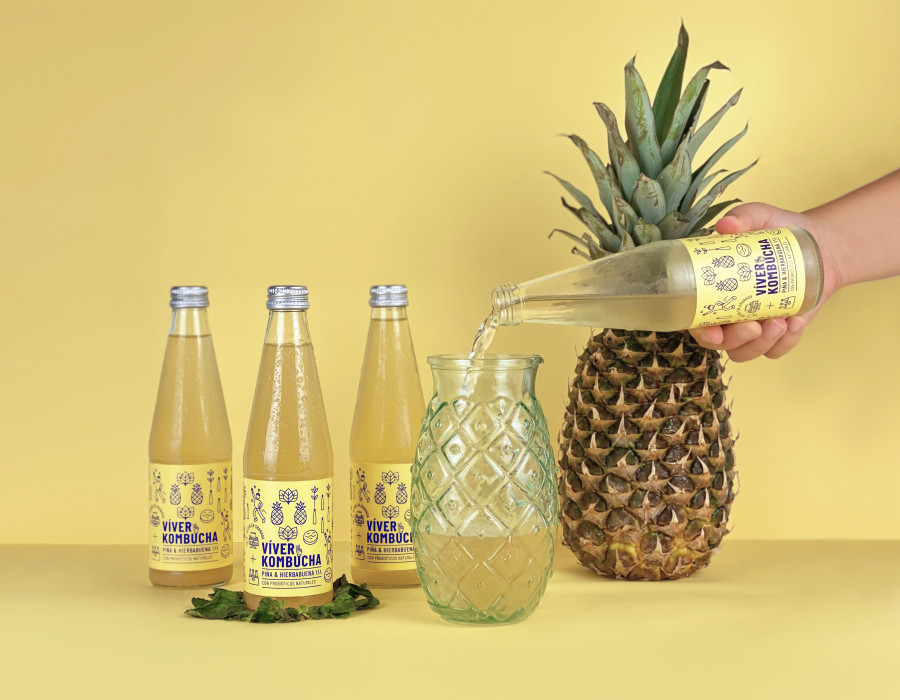 Víver Kombucha Piña y Hierbabuena