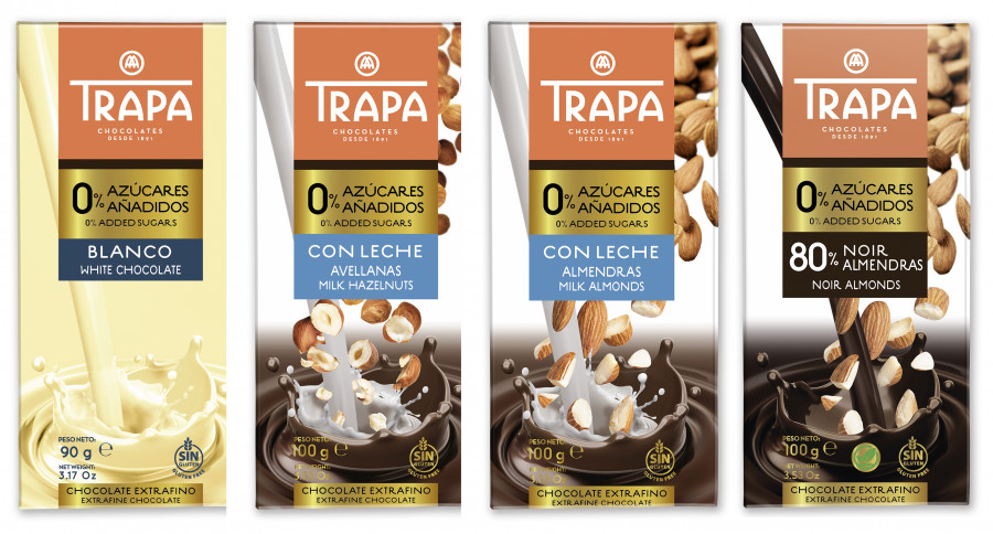 0% azúcares Blanco, Leche Avellana, Leche Almendra, 80% almendra