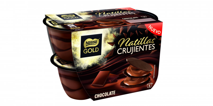 Nestlegold natillascrujientes chocolate 4x85g perspectiva hr