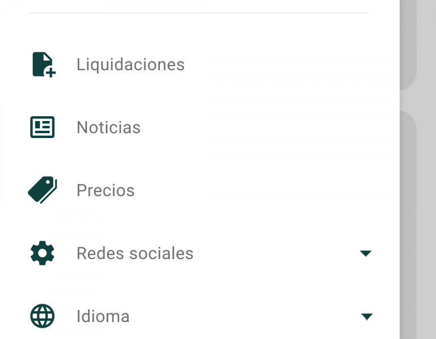 APP Menú lateral