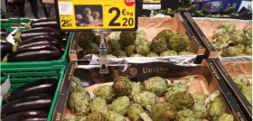 Foto prensa alcachofas en Carrefour