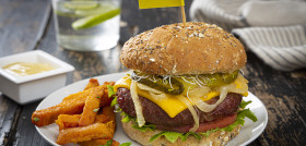 Heura Burger on a plate