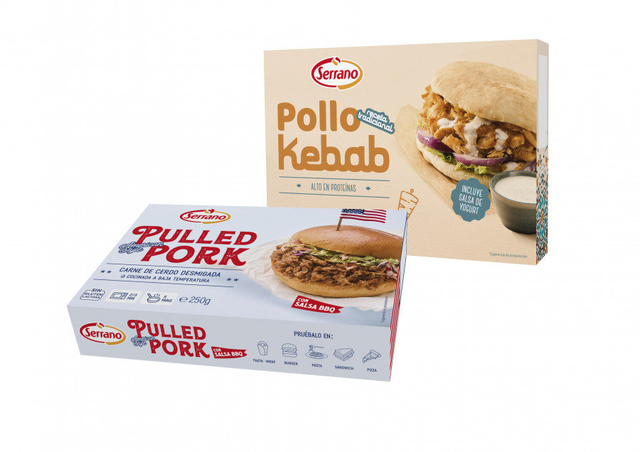 Nueva gama de carnes desmigadas de SERRANO Pulled Pork y Pollo Kebab