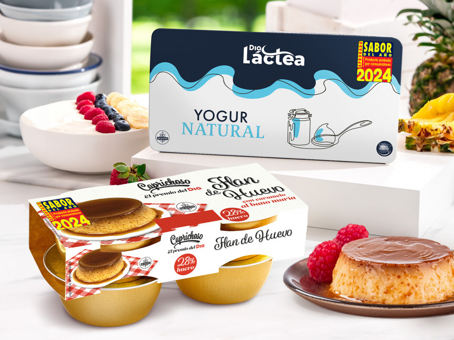 DIA Flan de Huevo Caprichoso, el premio del día y Yogur Natural Dia Láctea Sabor del Año 2024