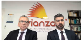 Instante del webinar de Avianza sobre sostenibilidad del sector Josep Sole y Jordi Montfort