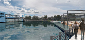 Render provisional del acabado final de la zona del lago tras la reforma
